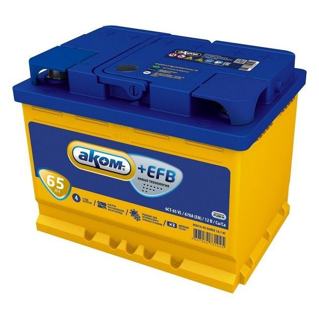 Аком +EFB 4607034731090 65А/ч-12V ст EN670 европейские обратная 242x175x190